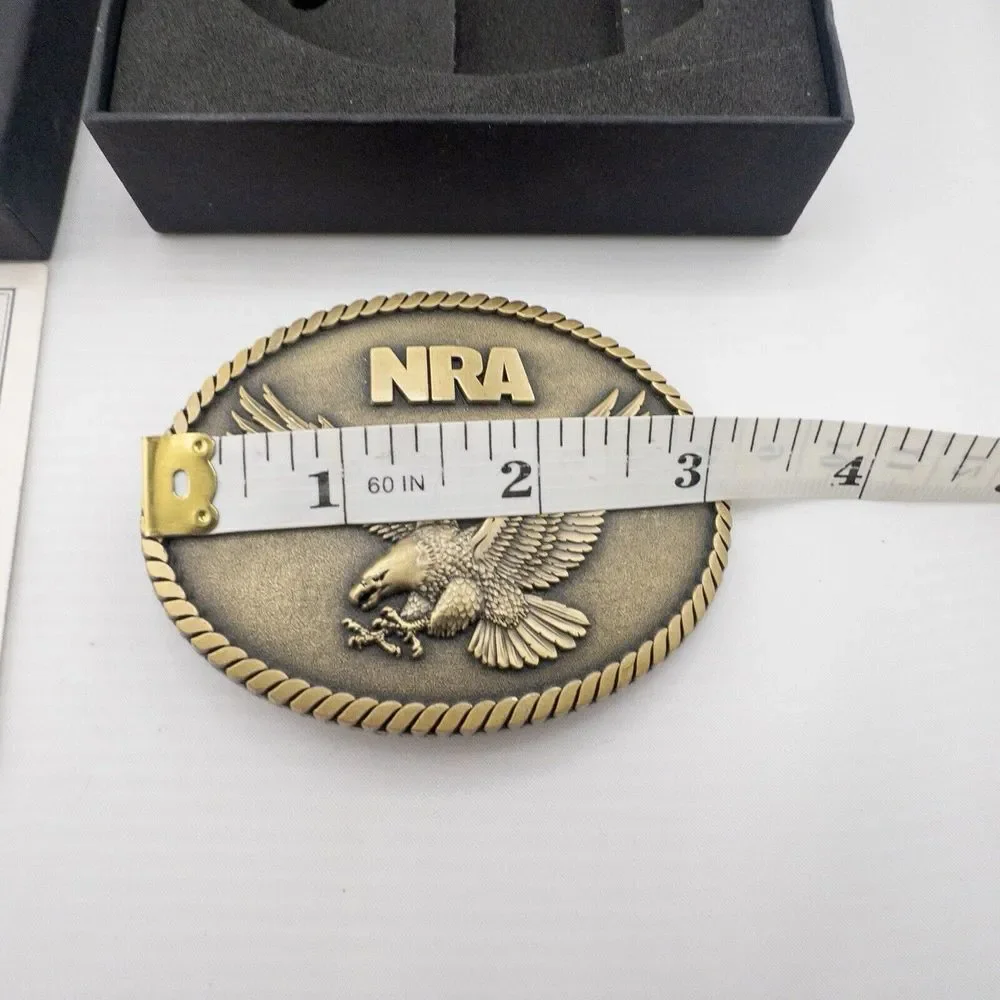 NRA Gold‎ Eagle Belt Buckle In Box With COA